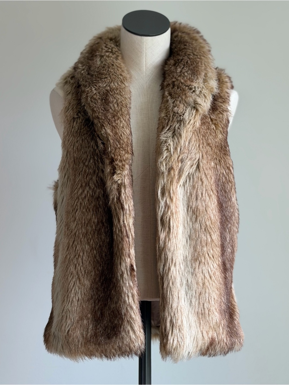 Forever 21 Brown Faux Fur Open-Front Vest
